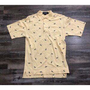 Polo Ralph Lauren Golf Mens Small Yellow Sailboat All Over Print Polo Shirt